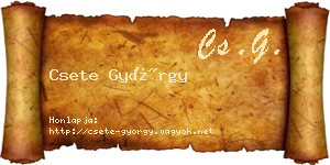 Csete György névjegykártya