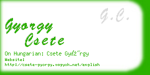 gyorgy csete business card